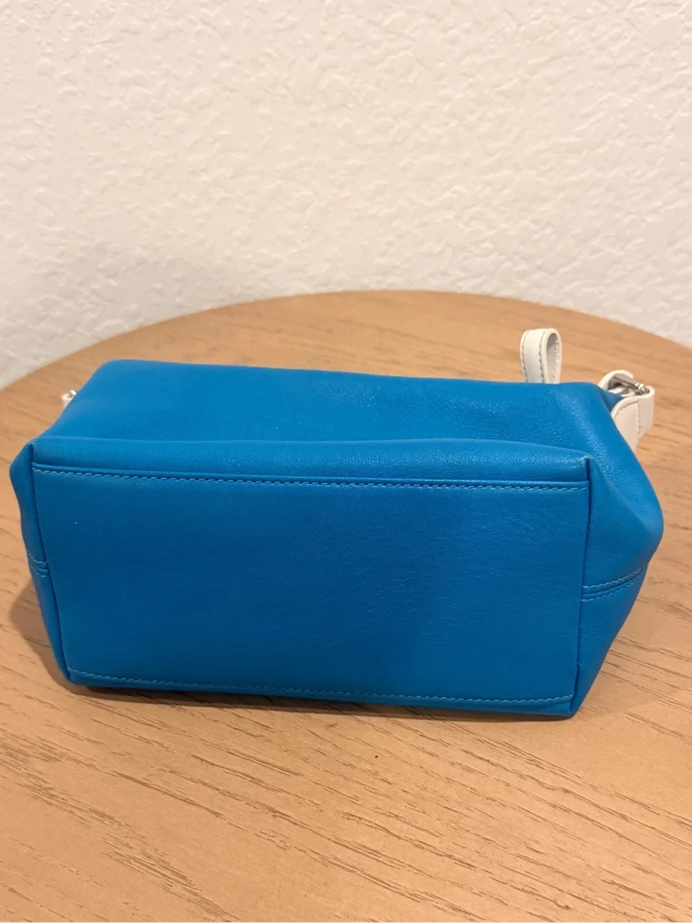 COACH Turquoise Leather Shoulder Bag with white Trim